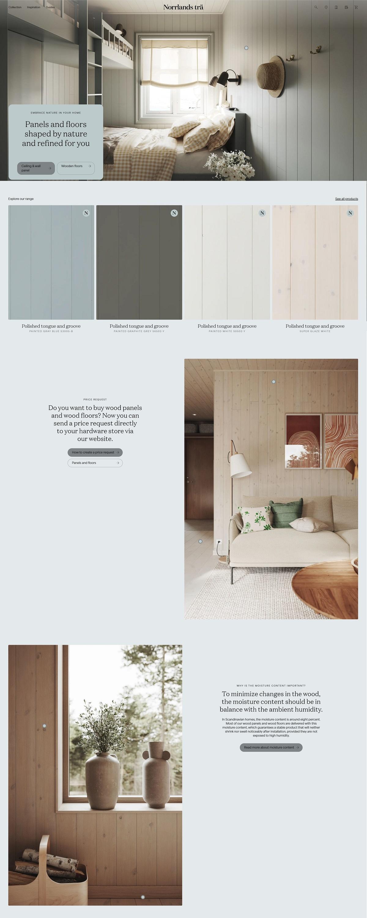eCommerce website: Norrlands Trä