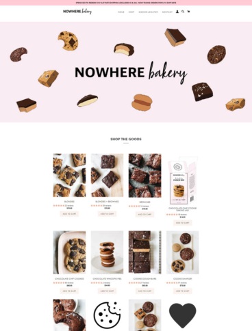 eCommerce website: Nowhere Bakery