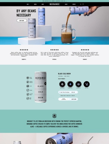 eCommerce website: NuRange Coffee