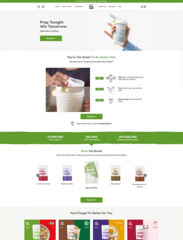 eCommerce website: Oats Overnight
