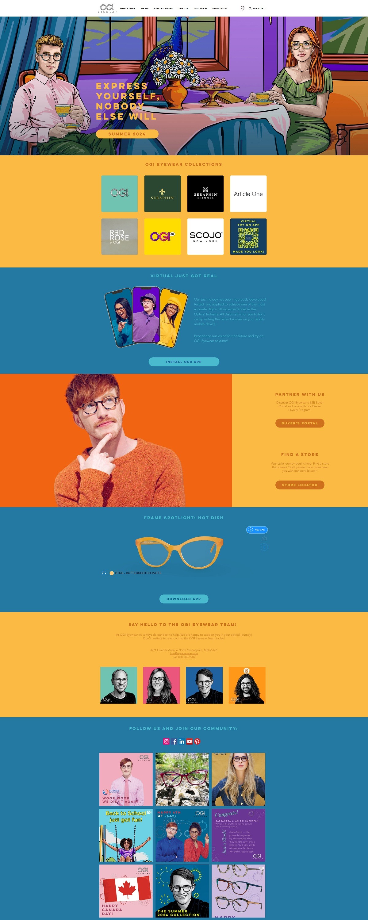 eCommerce website: OGI Eyewear