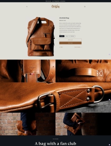 eCommerce website template: Origin