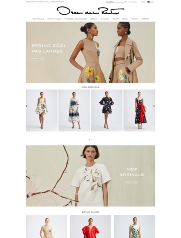 eCommerce website: Oscar de la Renta