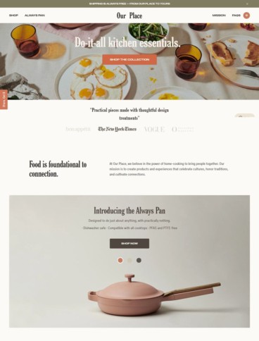 eCommerce website: Our Place