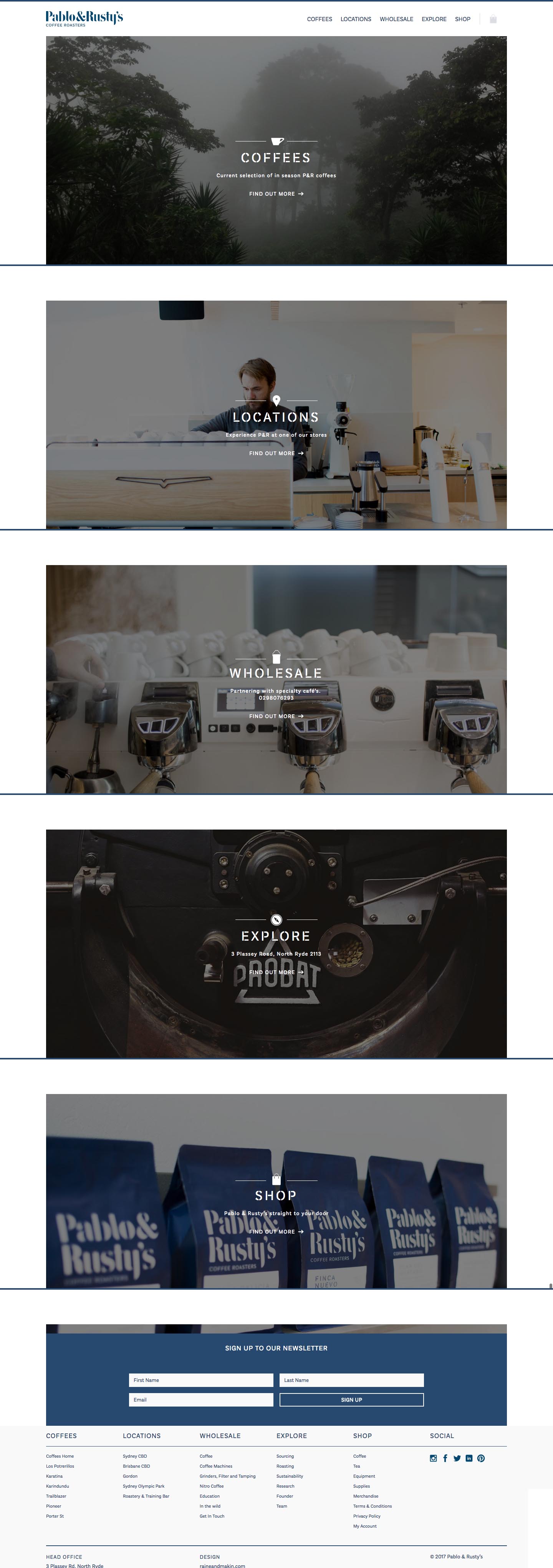 eCommerce website: Pablo & Rusty’s