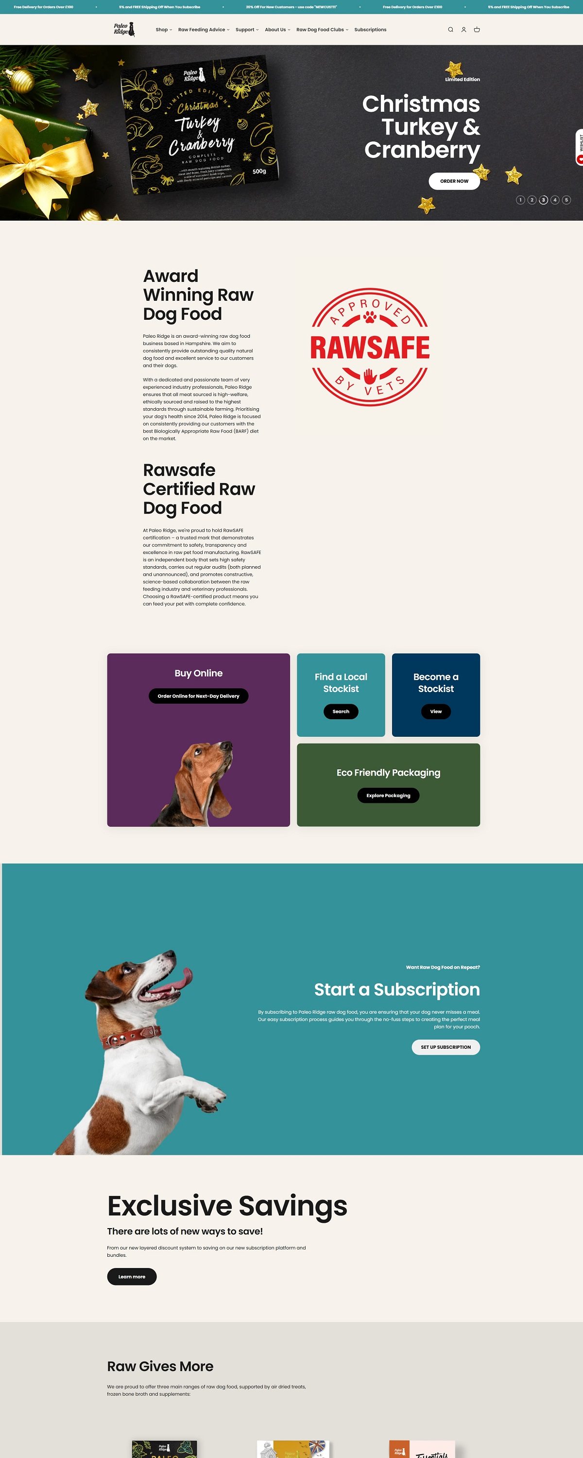 eCommerce website: Paleo Ridge