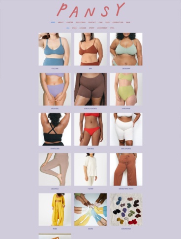 eCommerce website: Pansy