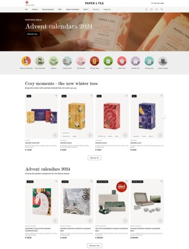 eCommerce website: P & T Paper and Tea