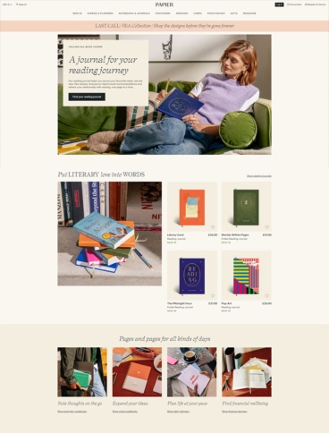 eCommerce website: Papier