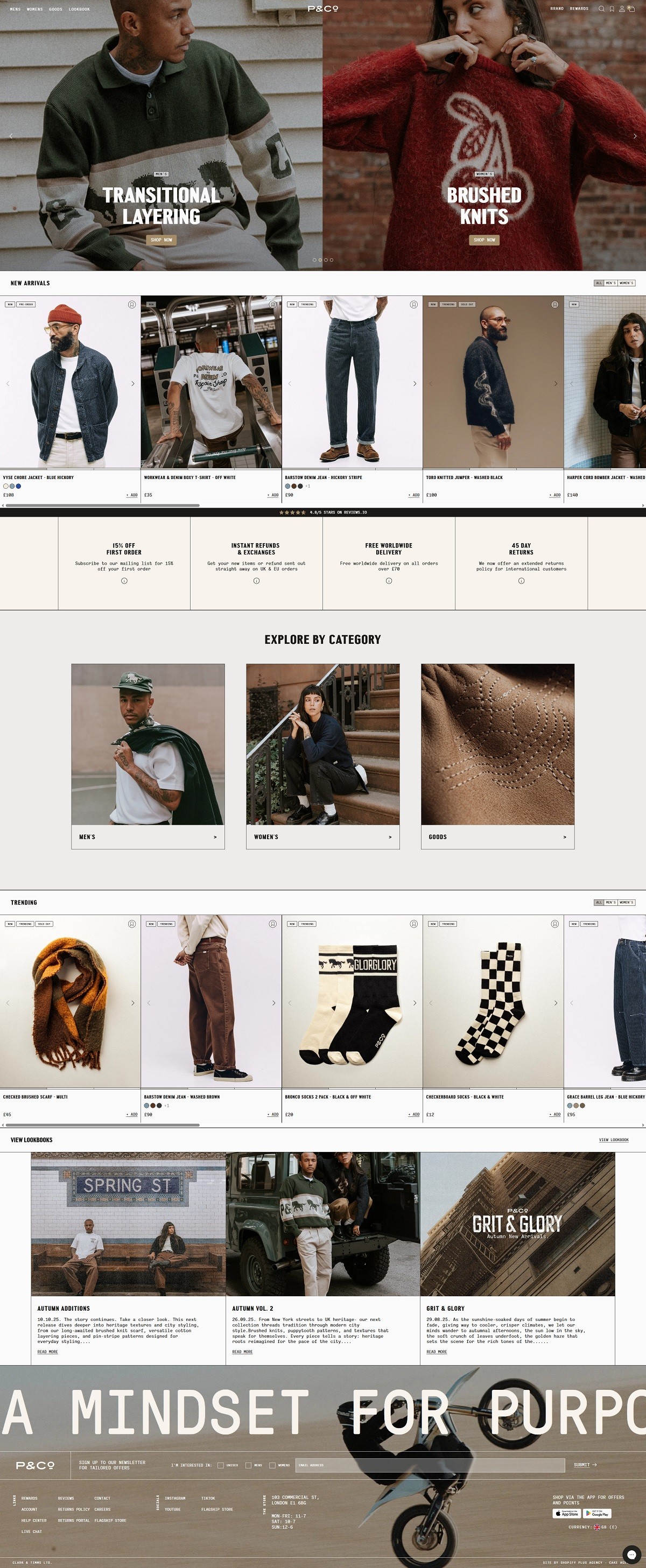 eCommerce website: P&Co