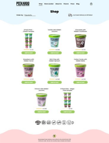 eCommerce website: Peekaboo