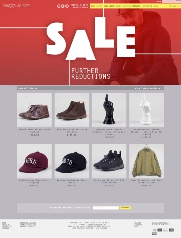 eCommerce website: Peggs & son.