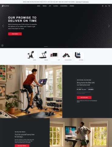 eCommerce website: Peloton