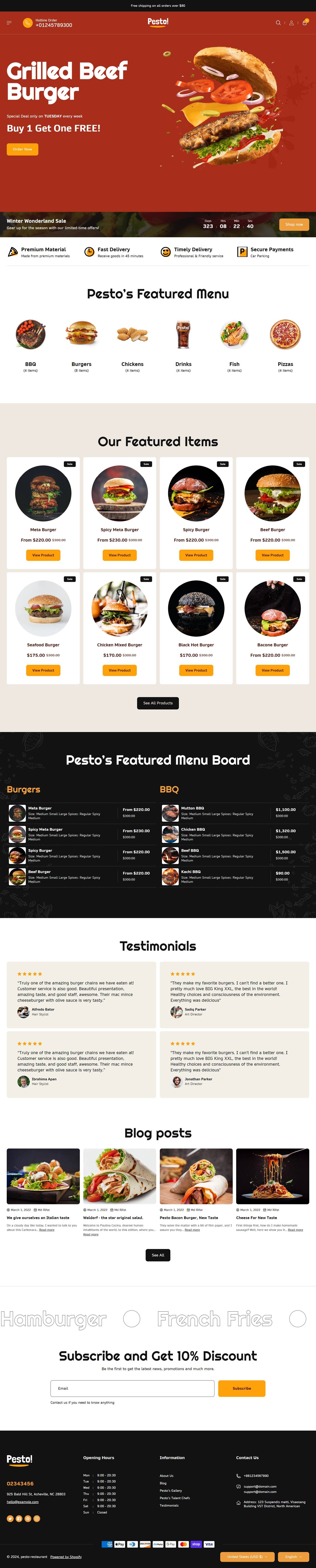 eCommerce website template: Pesto