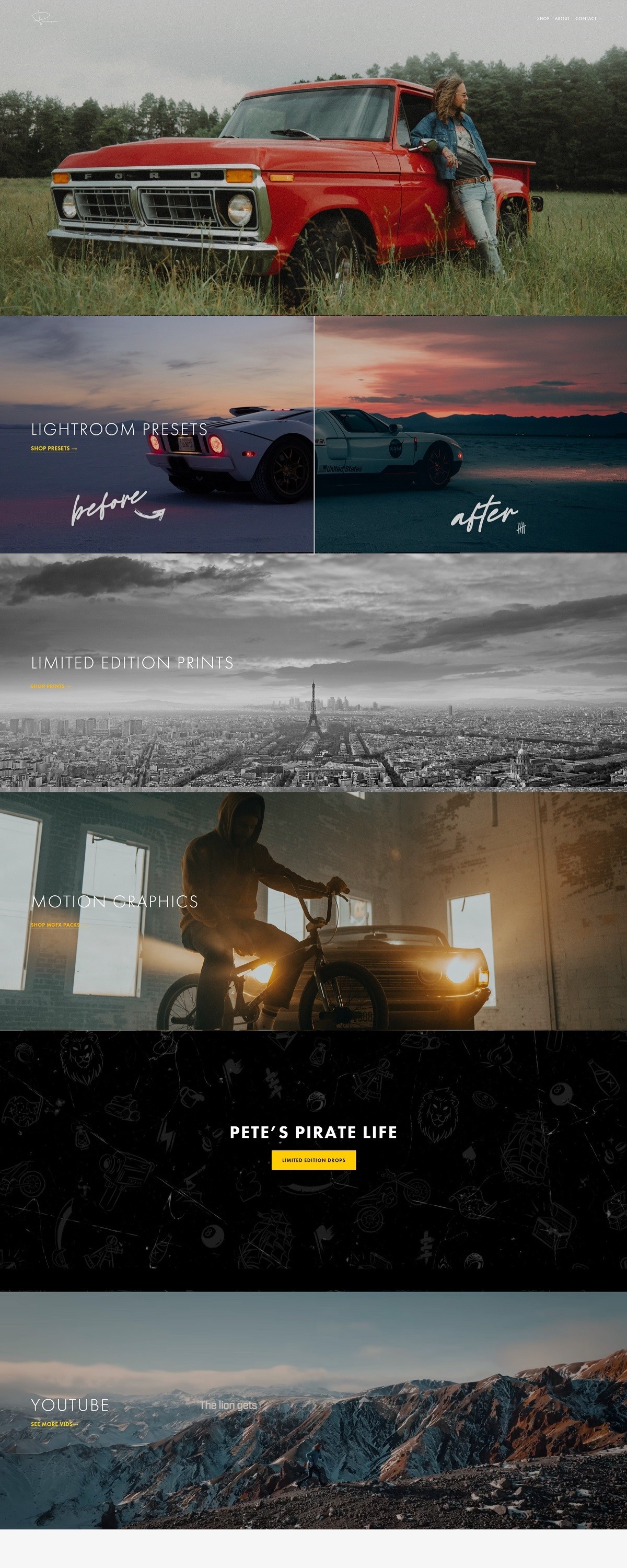 eCommerce website: Peter McKinnon