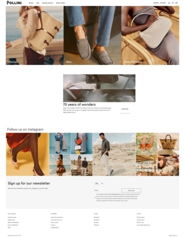eCommerce website: Pollini