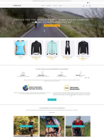 eCommerce website: Presca