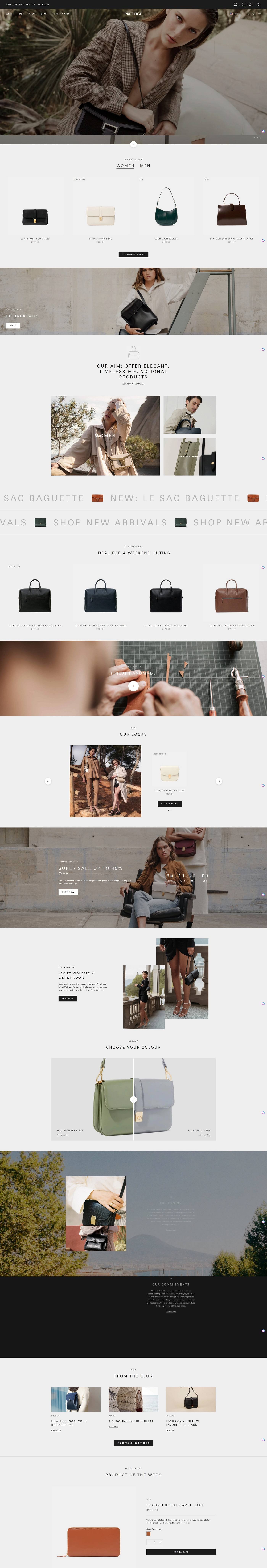 eCommerce website template: Prestige Shopify Theme