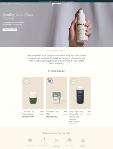 eCommerce website: Prima