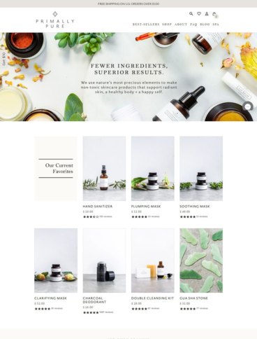 eCommerce website: Primally Pure