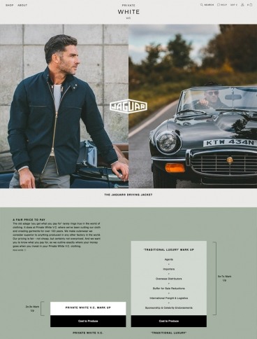 eCommerce website: Private White V.C.