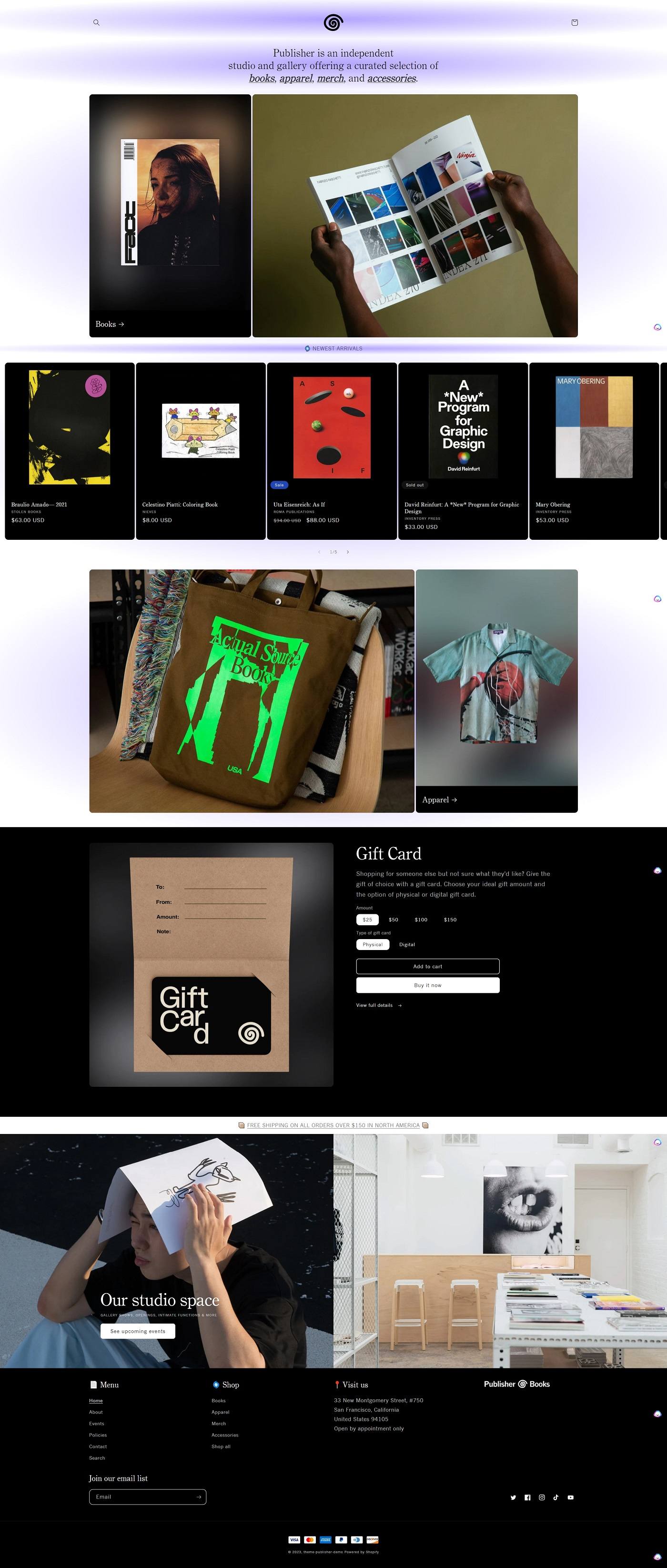 eCommerce website template: Publisher