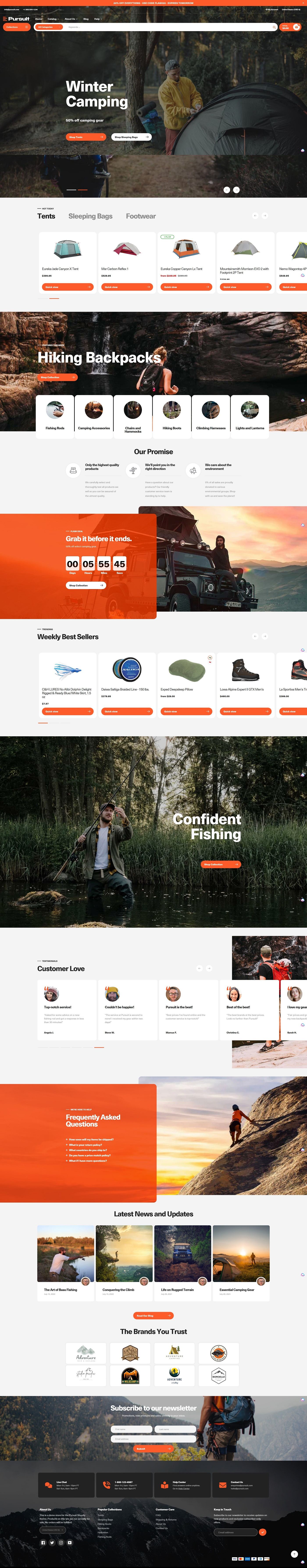 eCommerce website template: Pursuit