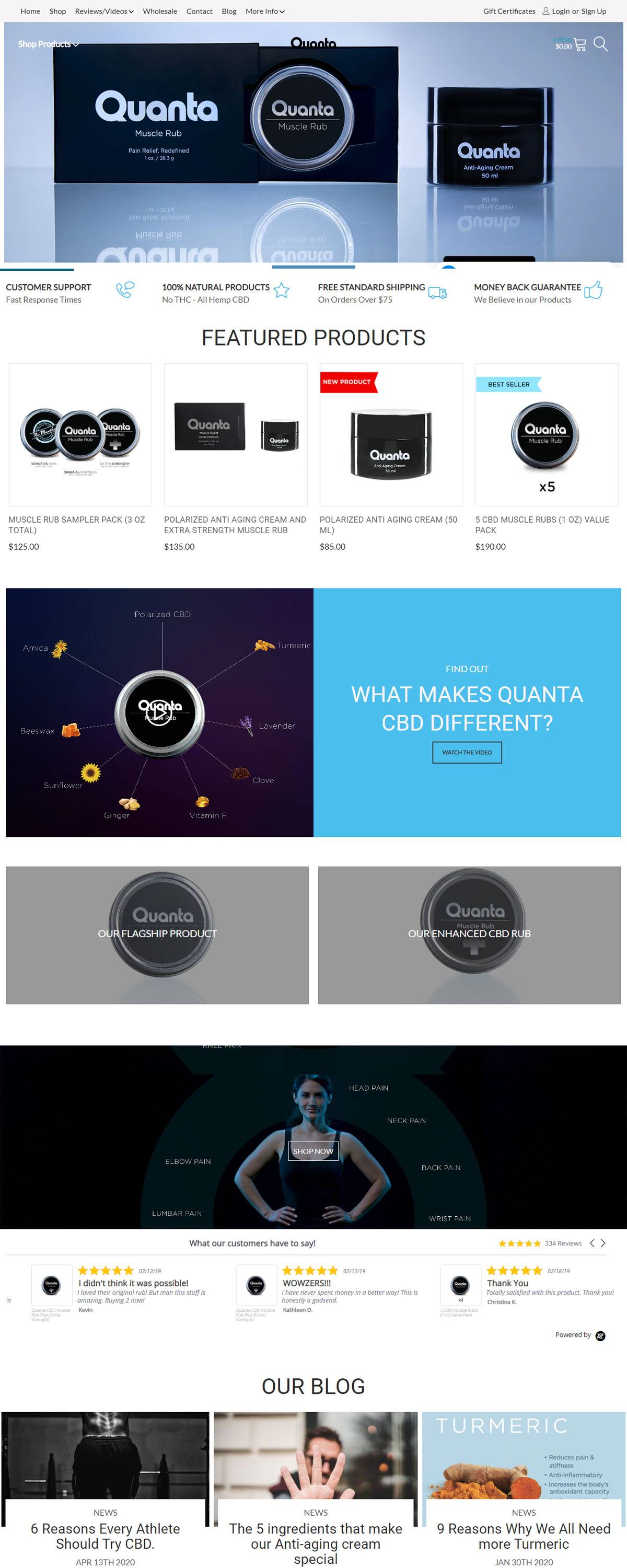 eCommerce website: Quanta