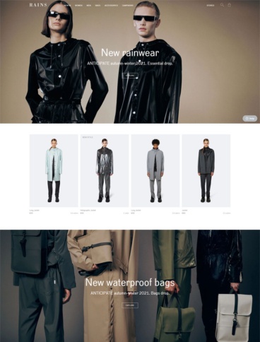 eCommerce website: Rains