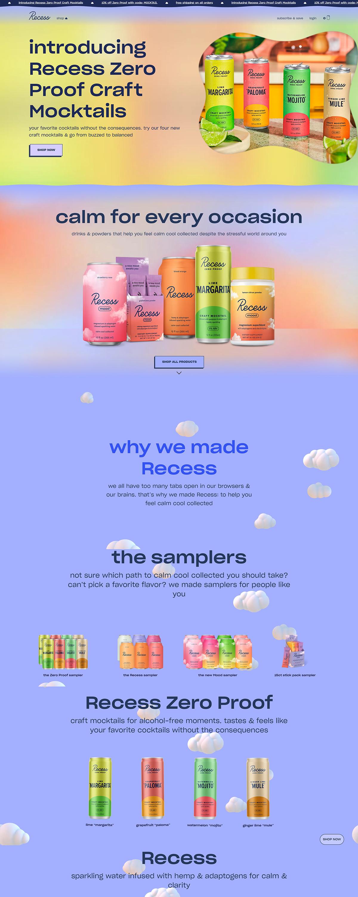 eCommerce website: Recess