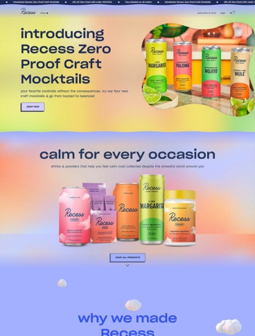 eCommerce website: Recess