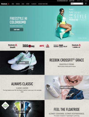 eCommerce website: Reebok