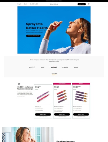 eCommerce website: Rejuvia