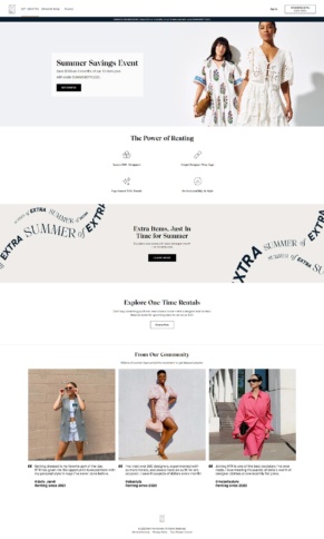 eCommerce website: Rent the Runway