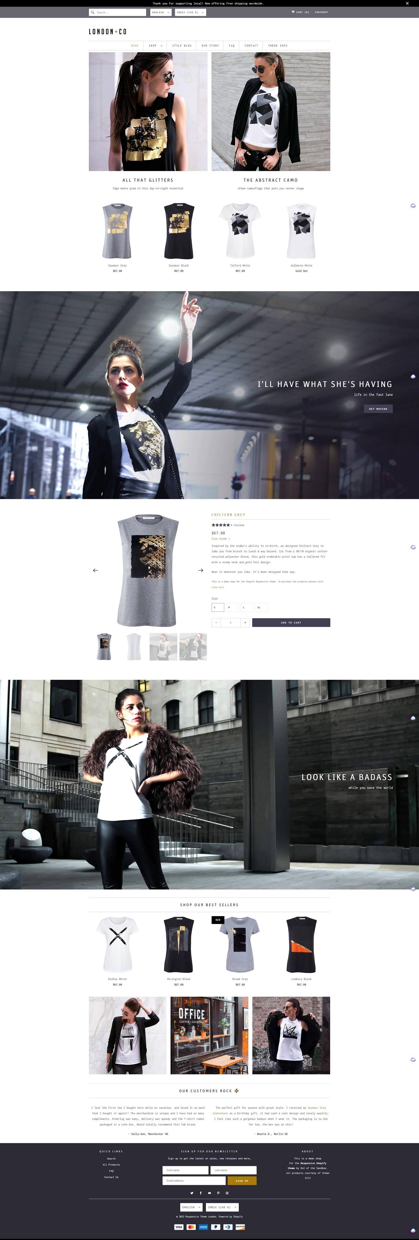 eCommerce website template: Responsive
