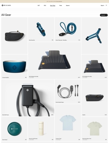 eCommerce website: Rivian