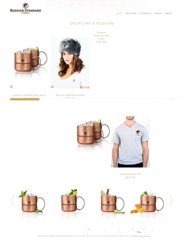 eCommerce website: Russian Standard Vodka