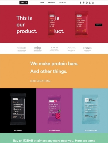 eCommerce website: RXBAR