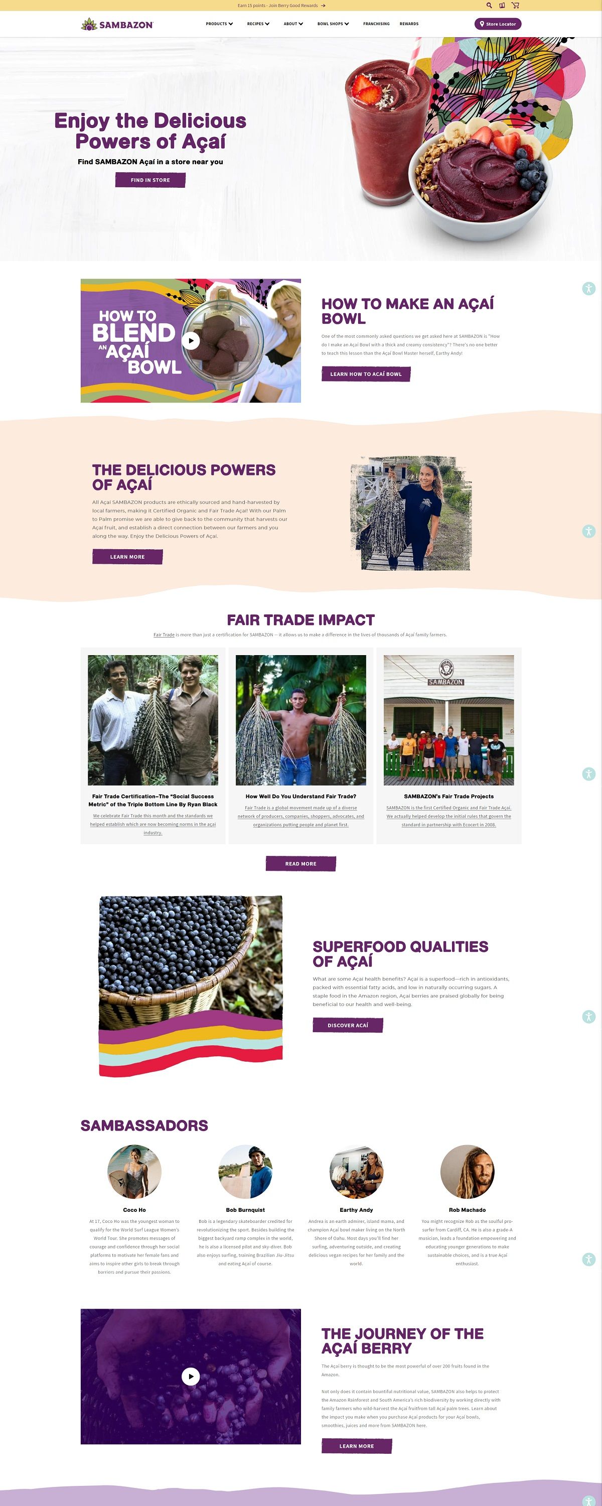 eCommerce website: Sambazon