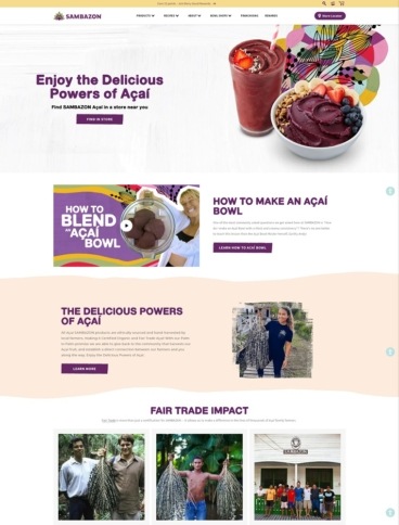eCommerce website: Sambazon