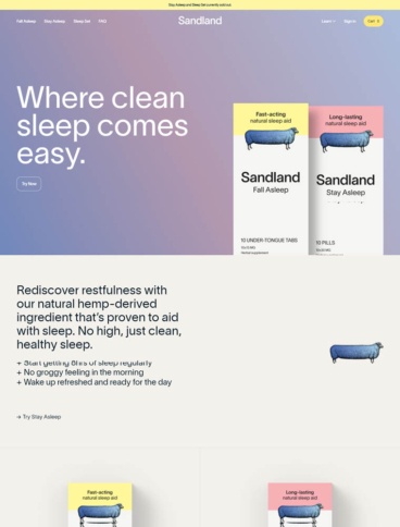 eCommerce website: Sandland