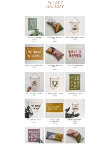 eCommerce website: Secret Holiday & Co.
