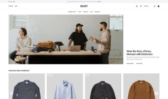 eCommerce website template: Select