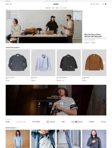 eCommerce website template: Select