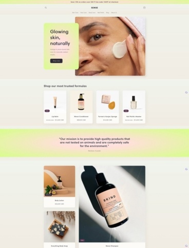 eCommerce website template: Sense