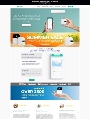 eCommerce website: Sensibo