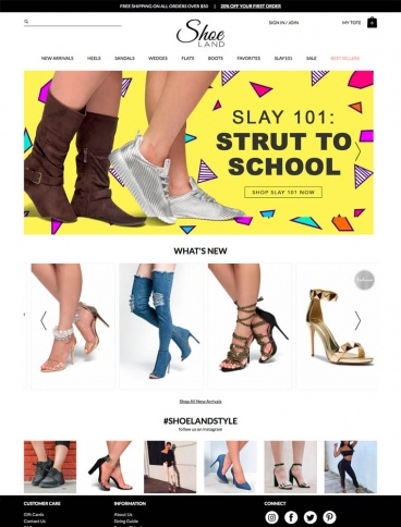 eCommerce website: Shoe Land