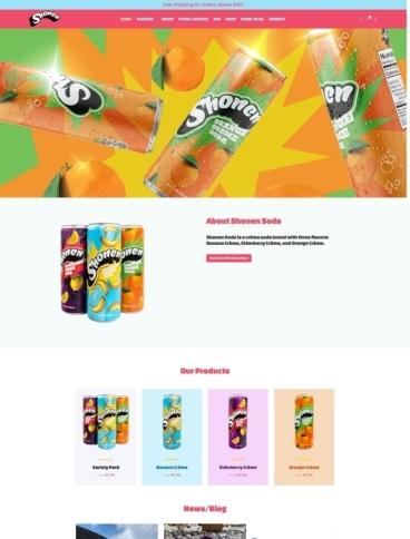 eCommerce website: Shonen Soda