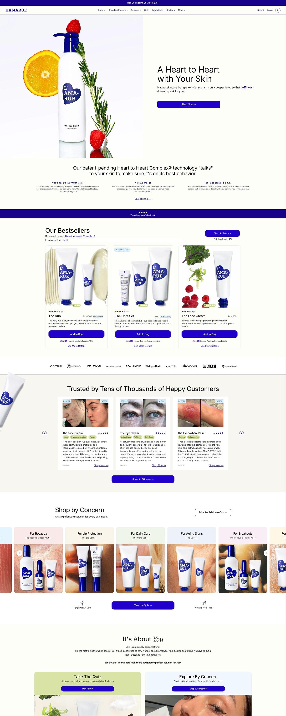 eCommerce website: L’Amarue