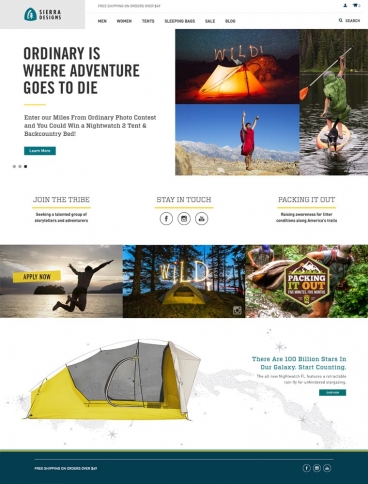 eCommerce website: Sierra Designs